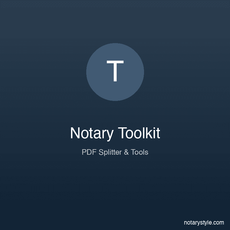 Notary Professional Toolkit (PDF Splitter)