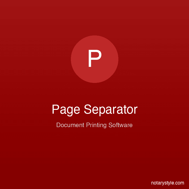 Page Separator — Loan Document Printing Software