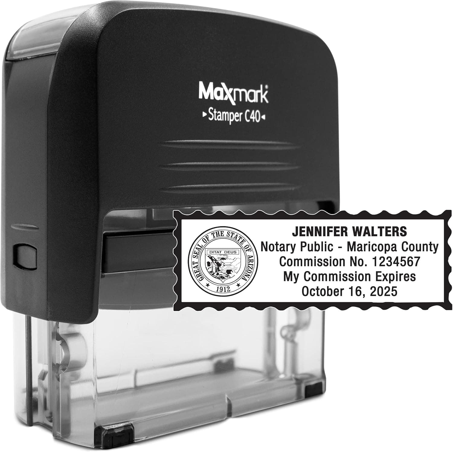 MaxMark Notary Stamp for State of Arizona - Self Inking Stamp