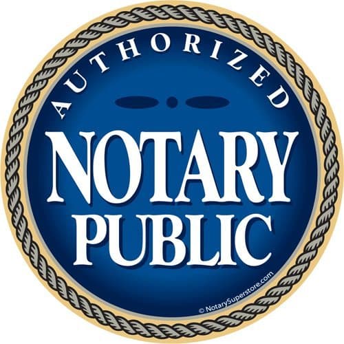 Authorized Notary Public Sticker, 6-inch Diameter