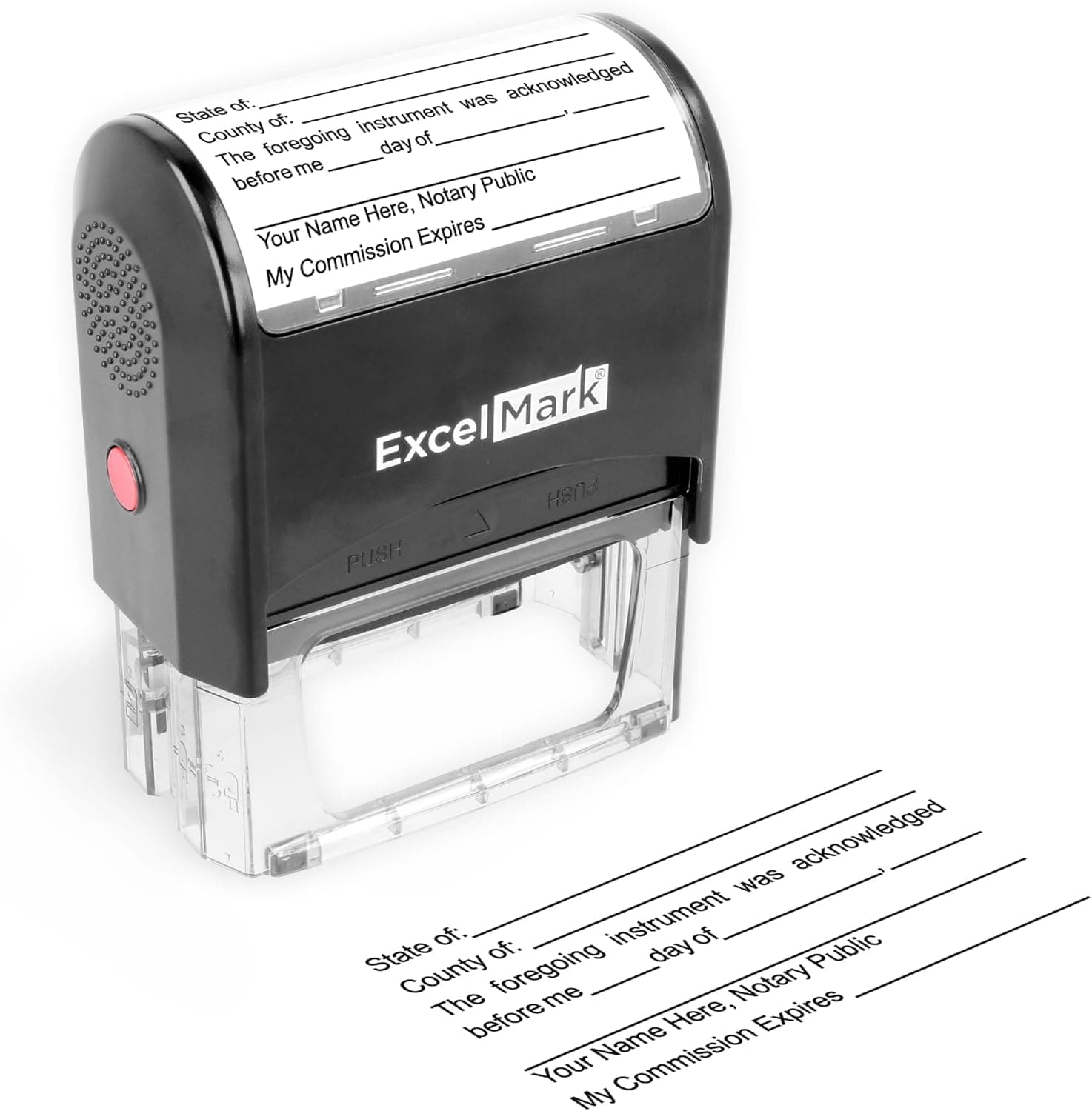 ExcelMark Notary Acknowledgement Stamp - Black Ink