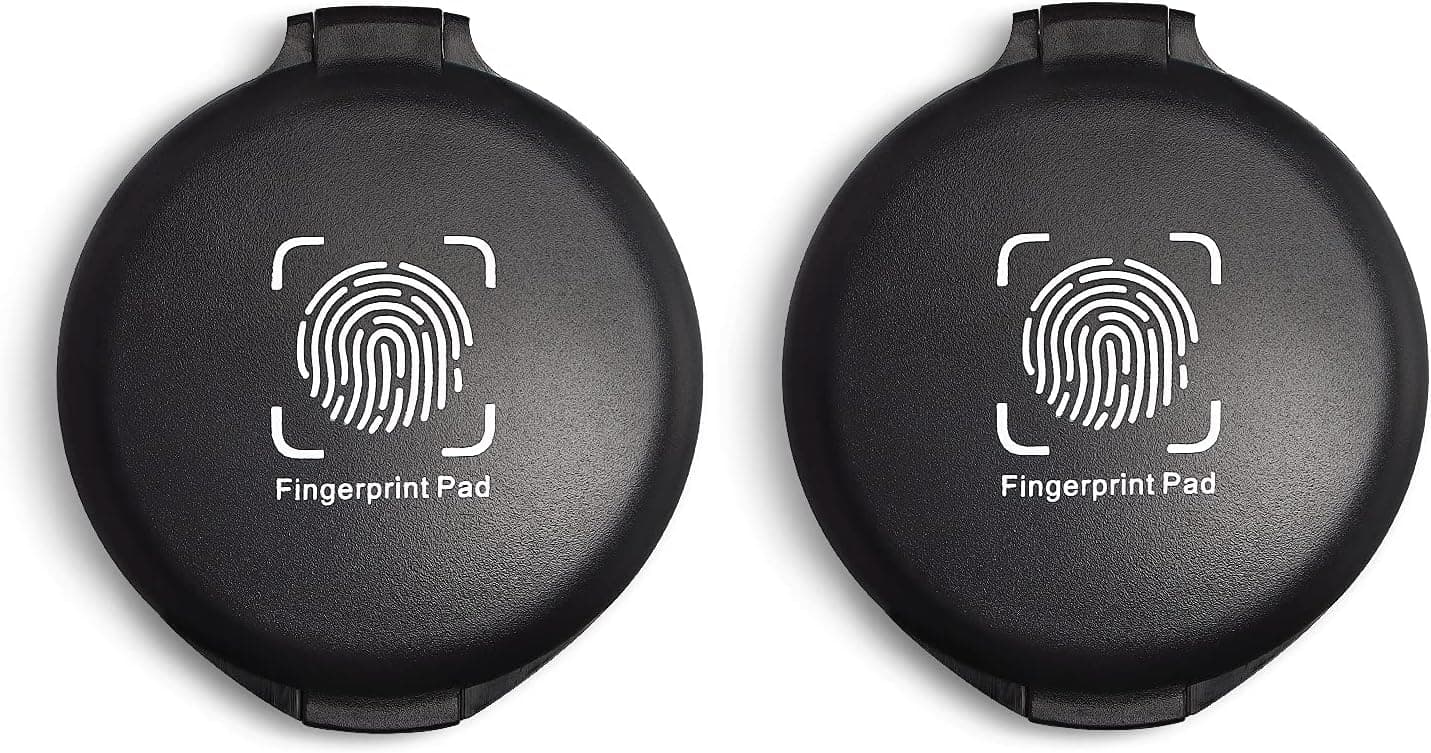 2 Pack Thumbprint Fingerprint Ink Pad for Notary Supplies Identification Security ID Fingerprint Cards Law Enforcement Fingerprint Black Stamp Ink pad