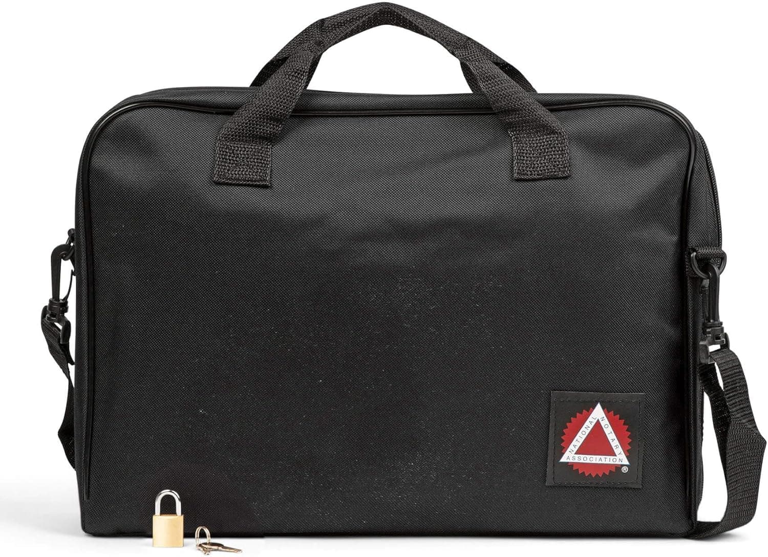 National Notary Association Carry-All Notary Bag – Legal Size Carry-All with Multiple Pockets, Adjustable Shoulder Strap, and Mini Padlock Included
