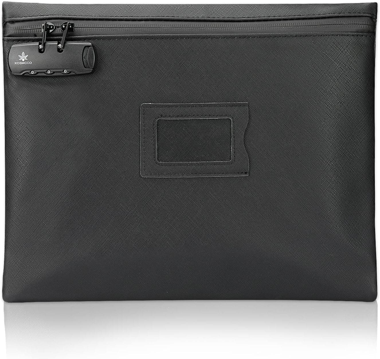 KOSMCCO Notary Bag With Lock, 13.6 x 10 Inches Heavy Duty Supply for Journal, Stamp, Embosser, Ink Pad and Valuables Storage (Black, L)