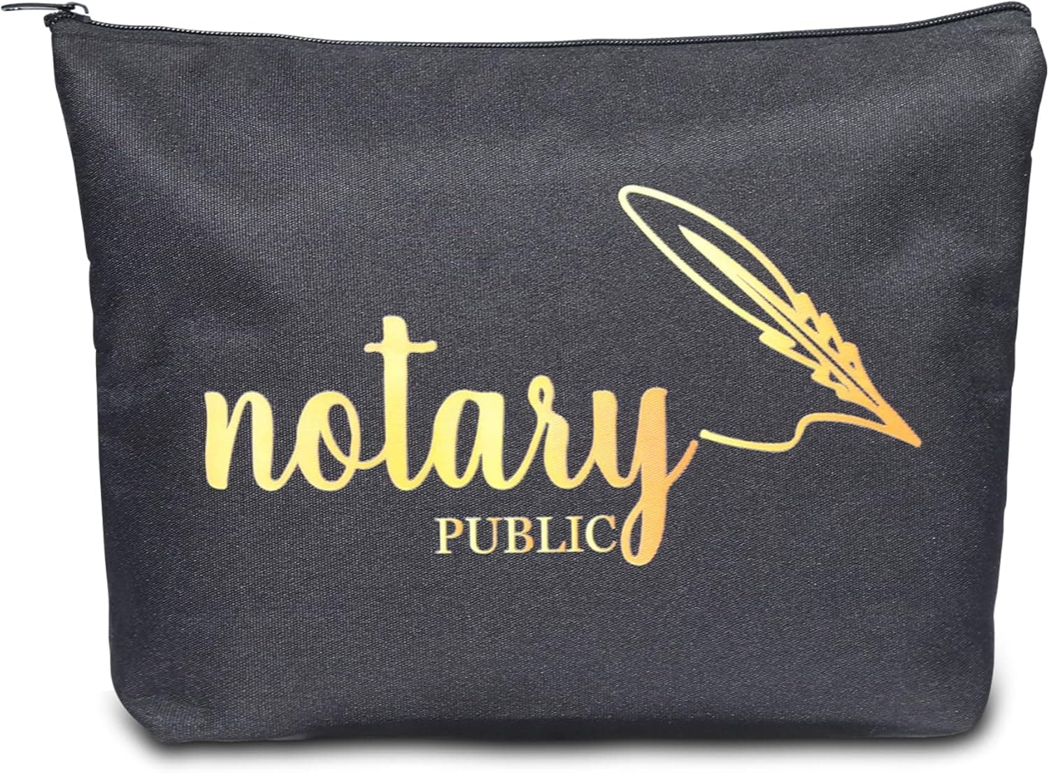 KOSMCCO 1 Pcs Notary Bag, 13x10 Inches Sturdy Notary Supply Bag for Journal, Stamp, Embosser, and Ink Pad Portable Storage Pouch (Black)