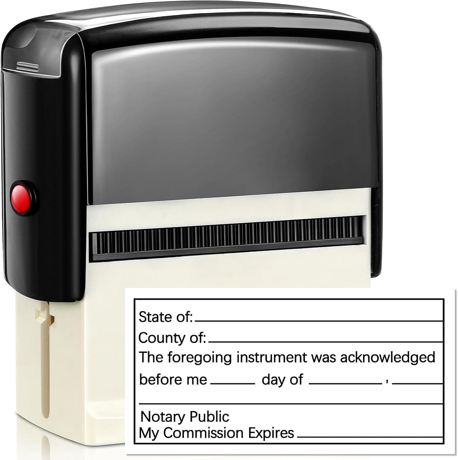 Sinload Notary Acknowledgement Self Inking Stamp for Public, Sworn and Subscribed - Any State Crisp Impression, 1.46 x 2.95 Inches