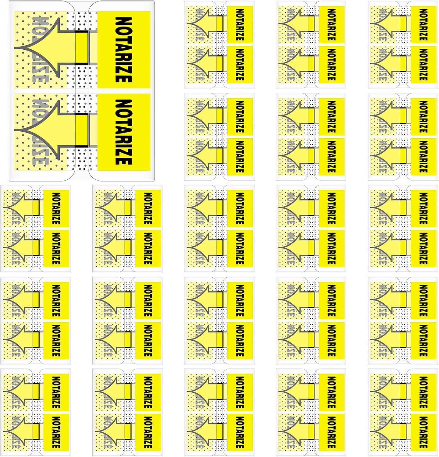 Qeeenar 800-Piece Sign Here Tabs - 1 Inch Sticky Flags for Document Notarization, Office Notebook and Book Annotation - Initial Here Stickers(Yellow,Notarize)