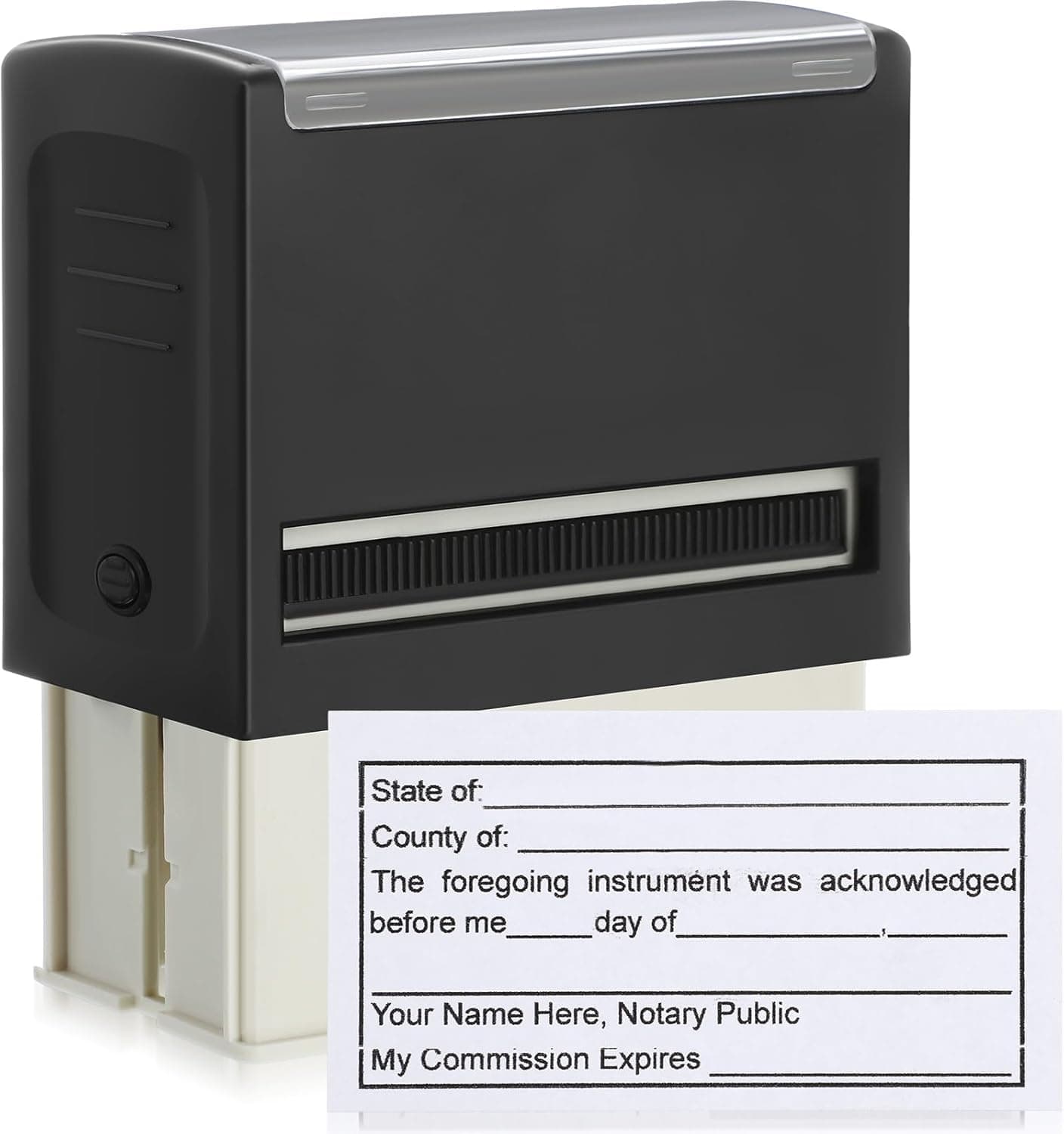 Weekgrat Sinload Notary Stamp - Self Inking Notary Public Stamp for Sworn & Subscribed Acknowledgement, 1.46 x 2.95 Inches