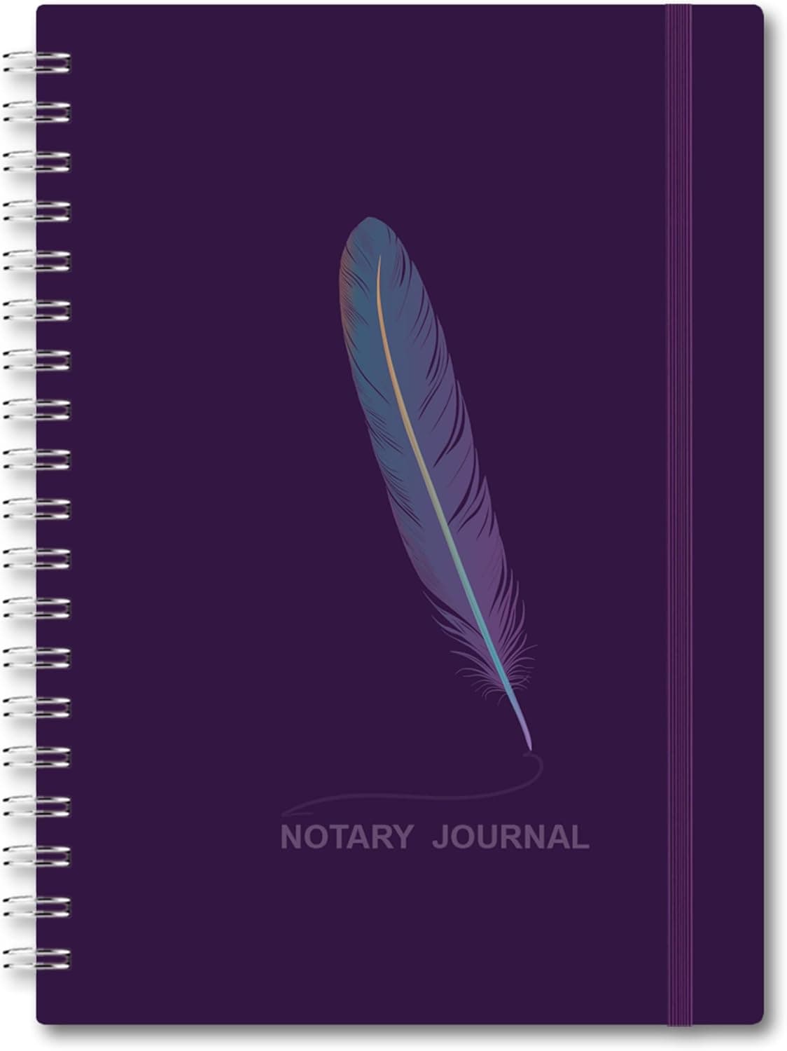 CalenDream Notary Journal Log Book, 7"x10", spiral bound Notary Journal, Flexible Cover, Notary Supplies, 100gsm Thick Paper, Purple