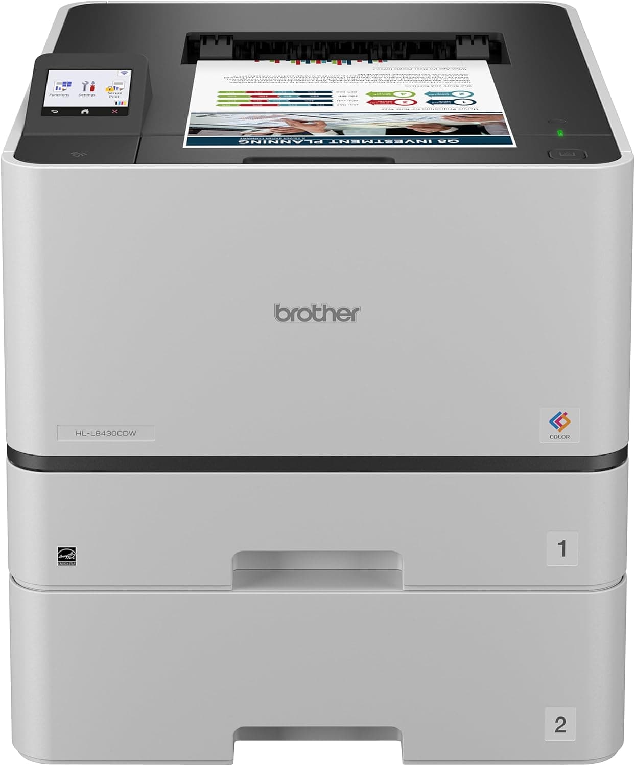 Brother HL-L8430CDWT Business Color Laser Printer with Low-Cost Printing, Wireless Networking, and Dual Paper Trays