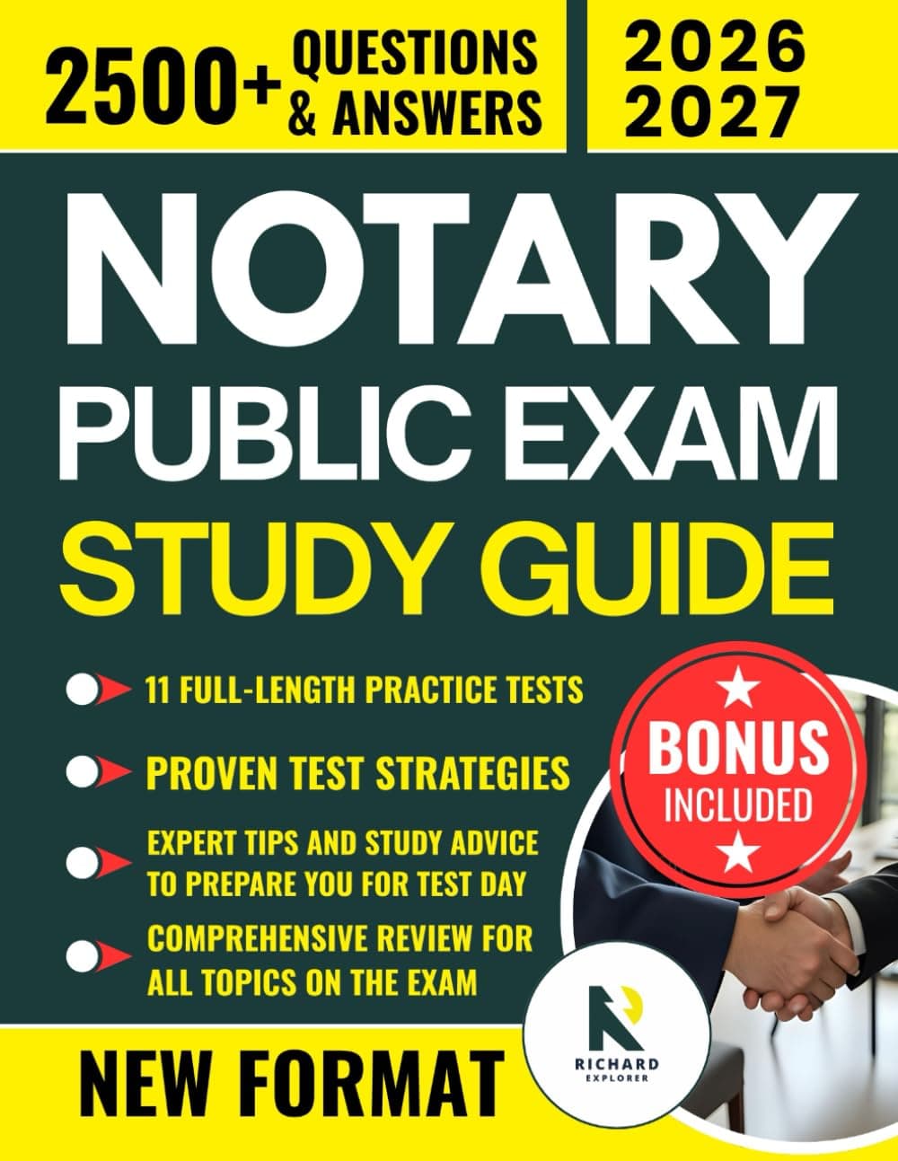NOTARY PUBLIC EXAM STUDY GUIDE: Master Every U.S. State’s Notary Laws, Responsibilities, and Exam Essentials with 2500+ Practice Questions, Legal ... Guidance Across All Jurisdictions