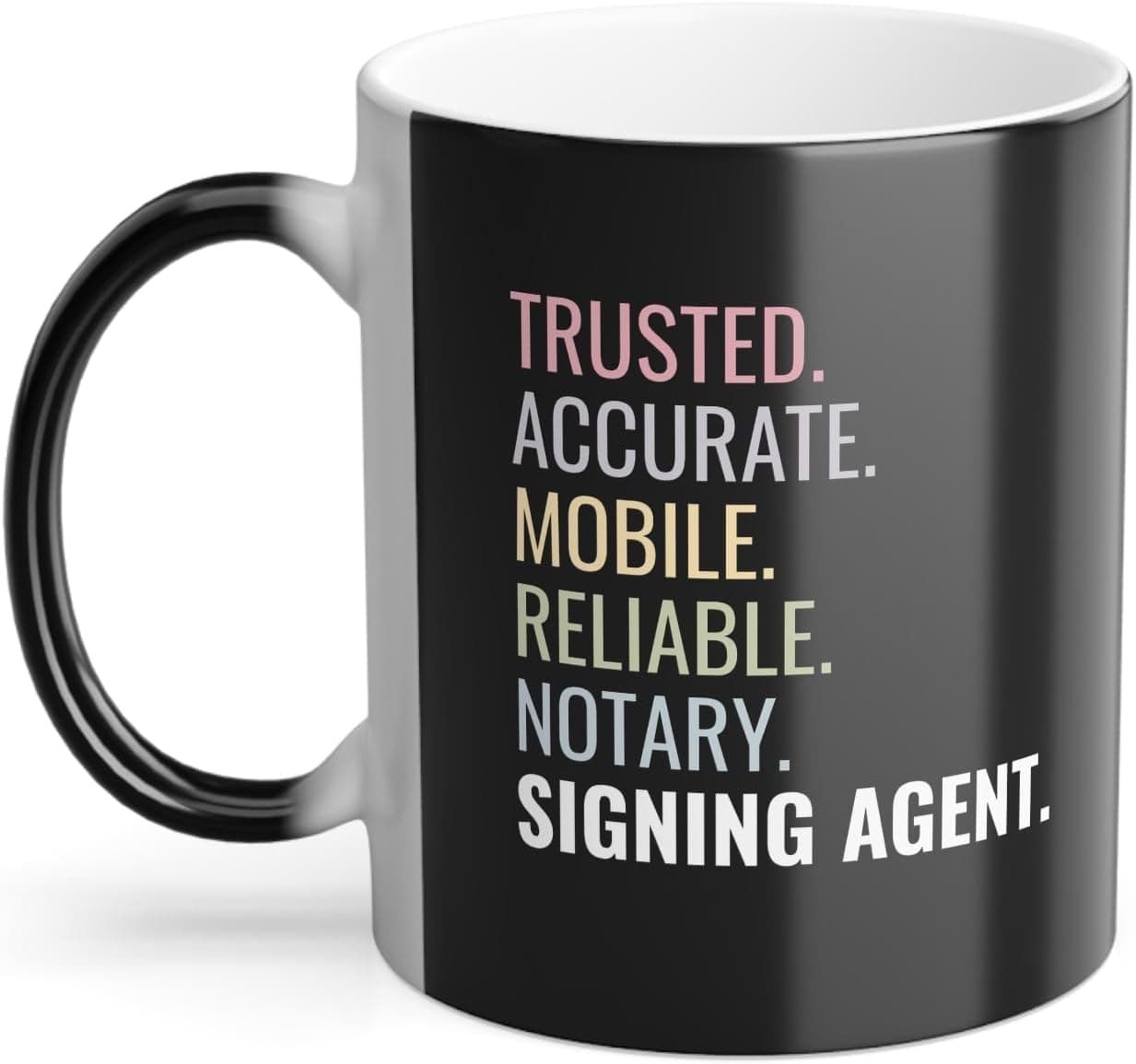 Amazon.com | Notary Signing Agent Mug – Trusted Accurate Mobile Reliable Notary Gift for Loan Signing Agent Coffee Cup: Coffee Cups &amp; Mugs